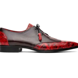 Clearance Marco di Milano Anzio Alligator & Calfskin Derby Black Cherry BlackCherry