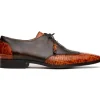 Hot Marco di Milano Anzio Alligator & Calfskin Derby Brandy