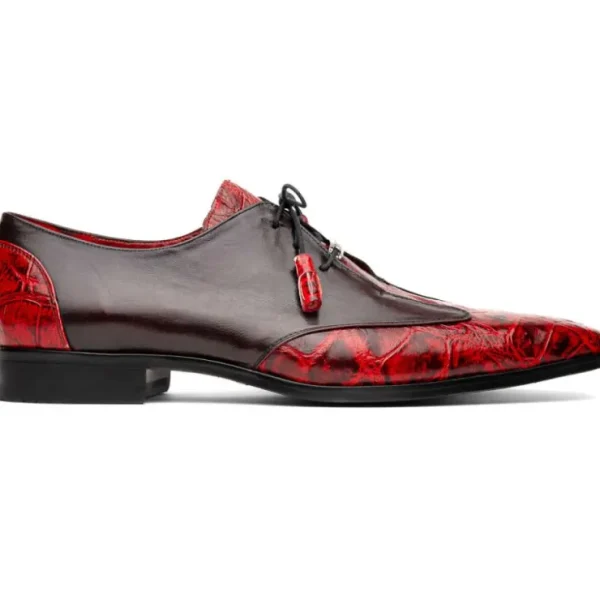 marco_di_milano_anzio_all_0.webp Clearance Marco di Milano Anzio Alligator & Calfskin Derby Black Cherry BlackCherry