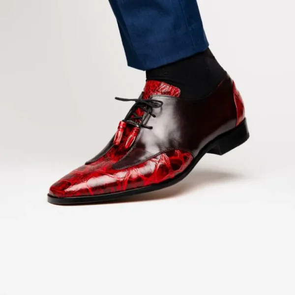 marco_di_milano_anzio_all_10.webp Clearance Marco di Milano Anzio Alligator & Calfskin Derby Black Cherry BlackCherry