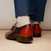 Store Marco di Milano Anzio Alligator & Calfskin Derby Cognac