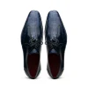 Hot Marco di Milano Anzio Alligator & Calfskin Derby Navy