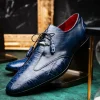 Hot Marco di Milano Anzio Alligator & Calfskin Derby Navy