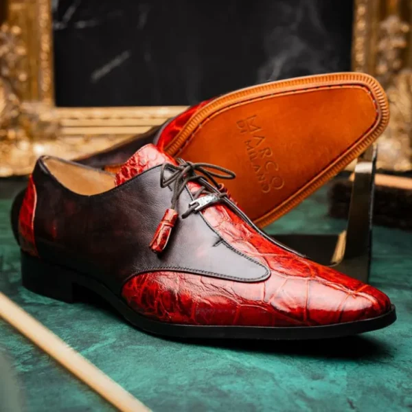 marco_di_milano_anzio_all_7-5.webp Store Marco di Milano Anzio Alligator & Calfskin Derby Cognac