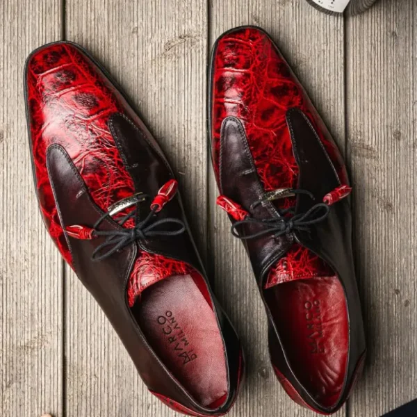 marco_di_milano_anzio_all_8.webp Clearance Marco di Milano Anzio Alligator & Calfskin Derby Black Cherry BlackCherry