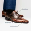 Best Marco di Milano Anzio Alligator & Calfskin Derby Orix Brown OrixBrown