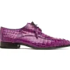 New Marco di Milano Apricena Caiman Crocodile Derby Purple