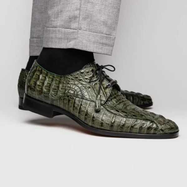 Flash Sale Marco di Milano Apricena Caiman Crocodile Derby Wood Green