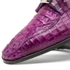 New Marco di Milano Apricena Caiman Crocodile Derby Purple