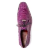 New Marco di Milano Apricena Caiman Crocodile Derby Purple