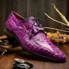 New Marco di Milano Apricena Caiman Crocodile Derby Purple