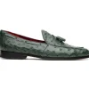 New Marco di Milano Aubiere Ostrich Quill Tassel Loafers Forest Green ForestGreen