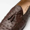 Outlet Marco di Milano Aubiere Ostrich Quill Tassel Loafers Brown