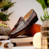 Outlet Marco di Milano Aubiere Ostrich Quill Tassel Loafers Brown
