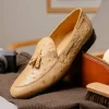 New Marco di Milano Aubiere Ostrich Quill Tassel Loafers Orix