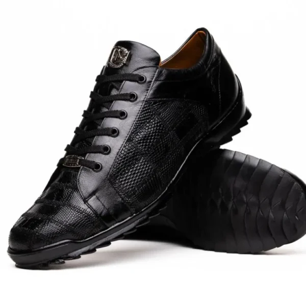 Best Marco di Milano Bari Lizard Patchwork Sneakers Black