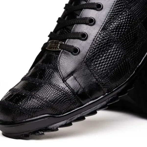 Best Marco di Milano Bari Lizard Patchwork Sneakers Black