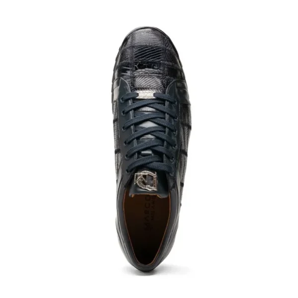 Shop Marco di Milano Bari Lizard Patchwork Sneakers Navy