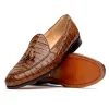 Discount Marco di Milano Bianchi Caiman Crocodile Tassel Loafers Cognac