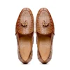 Discount Marco di Milano Bianchi Caiman Crocodile Tassel Loafers Cognac