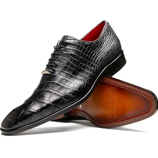 Best Sale Marco di Milano Bono Alligator Wholecut Oxfords Black