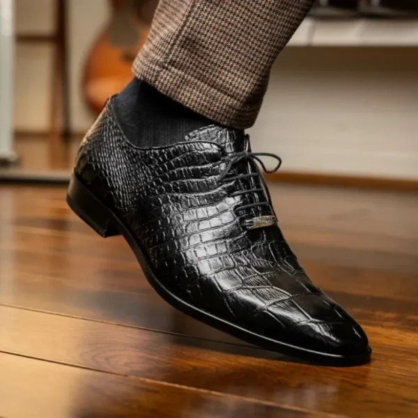 Best Sale Marco di Milano Bono Alligator Wholecut Oxfords Black