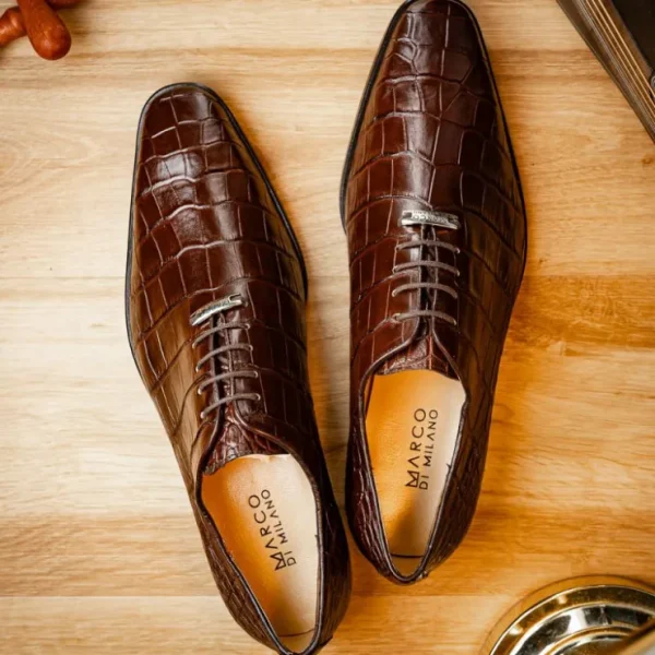 Flash Sale Marco di Milano Bono Alligator Wholecut Oxfords Brown