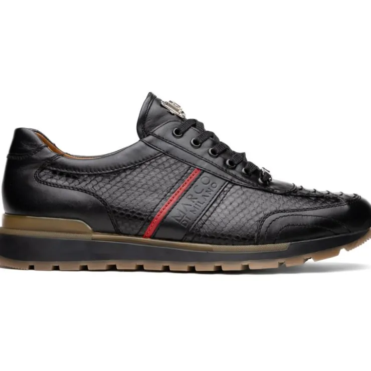 Sale Marco di Milano Brescia Python & Calfskin Sneakers Black