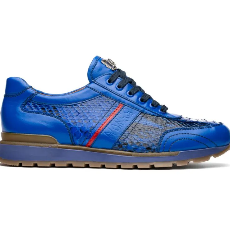 Fashion Marco di Milano Brescia Python & Calfskin Sneakers Electric Blue ElectricBlue