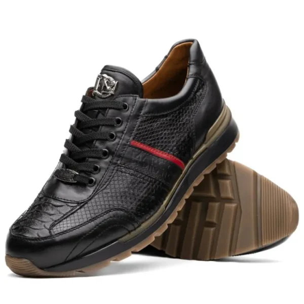 Sale Marco di Milano Brescia Python & Calfskin Sneakers Black