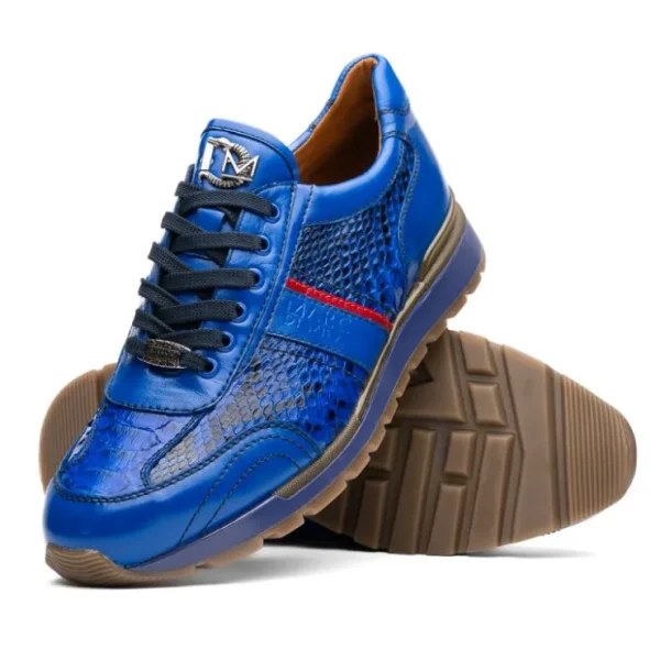 Fashion Marco di Milano Brescia Python & Calfskin Sneakers Electric Blue ElectricBlue