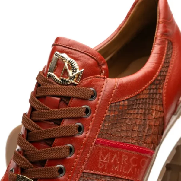 Fashion Marco di Milano Brescia Python & Calfskin Sneakers Antique Cognac AntiqueCognac