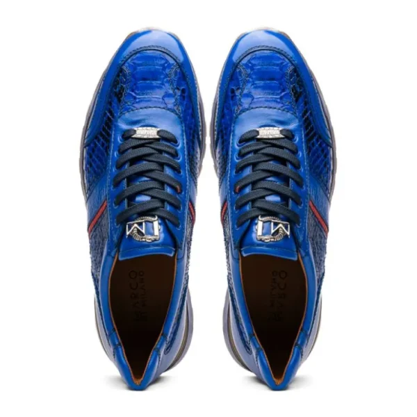 Fashion Marco di Milano Brescia Python & Calfskin Sneakers Electric Blue ElectricBlue