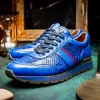 Fashion Marco di Milano Brescia Python & Calfskin Sneakers Electric Blue ElectricBlue