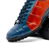 Best Sale Marco di Milano Cairo Alligator Sneakers Blue Jean / Honey