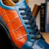 Best Sale Marco di Milano Cairo Alligator Sneakers Blue Jean / Honey