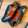 Best Sale Marco di Milano Cairo Alligator Sneakers Blue Jean / Honey