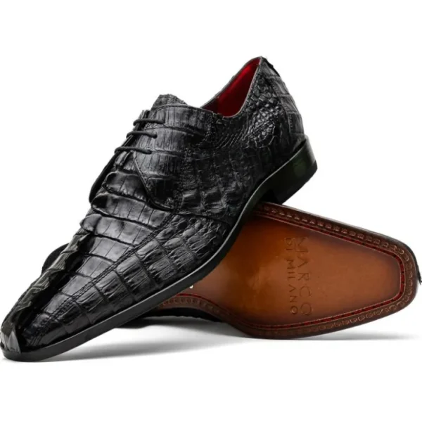 Hot Marco di Milano Cancun Caiman Crocodile Derby Black