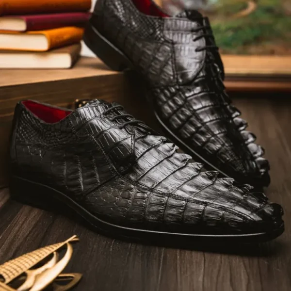 Hot Marco di Milano Cancun Caiman Crocodile Derby Black