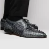 Best Sale Marco di Milano Caribe Caiman Crocodile Derby Dark Grey DarkGrey
