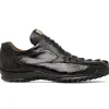 Outlet Marco di Milano Crater Caiman Crocodile / Lizard Sneaker Black