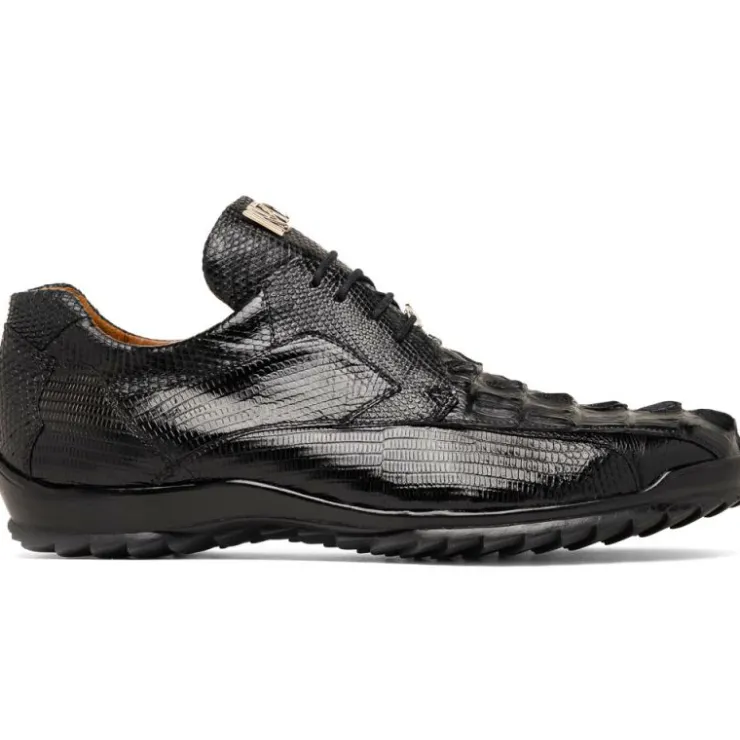 Outlet Marco di Milano Crater Caiman Crocodile / Lizard Sneaker Black