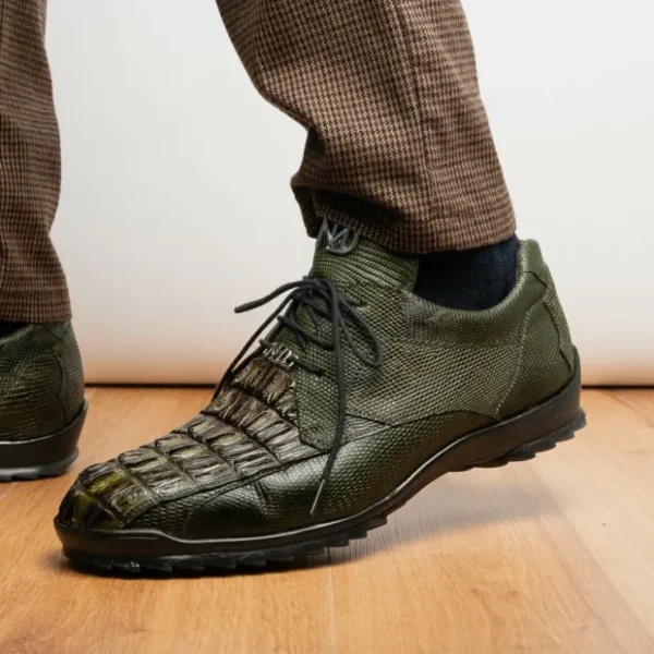 marco_di_milano_crater_ca_10-1.webp New Marco di Milano Crater Caiman Crocodile / Lizard Sneaker Rustic Olive RusticOlive