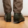 New Marco di Milano Crater Caiman Crocodile / Lizard Sneaker Rustic Olive RusticOlive