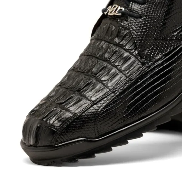 Outlet Marco di Milano Crater Caiman Crocodile / Lizard Sneaker Black