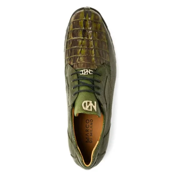 marco_di_milano_crater_ca_3-1.webp New Marco di Milano Crater Caiman Crocodile / Lizard Sneaker Rustic Olive RusticOlive