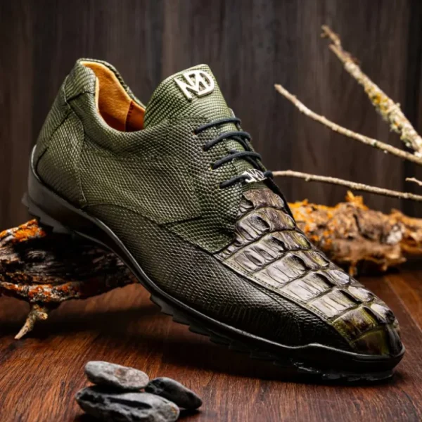 marco_di_milano_crater_ca_5-1.webp New Marco di Milano Crater Caiman Crocodile / Lizard Sneaker Rustic Olive RusticOlive