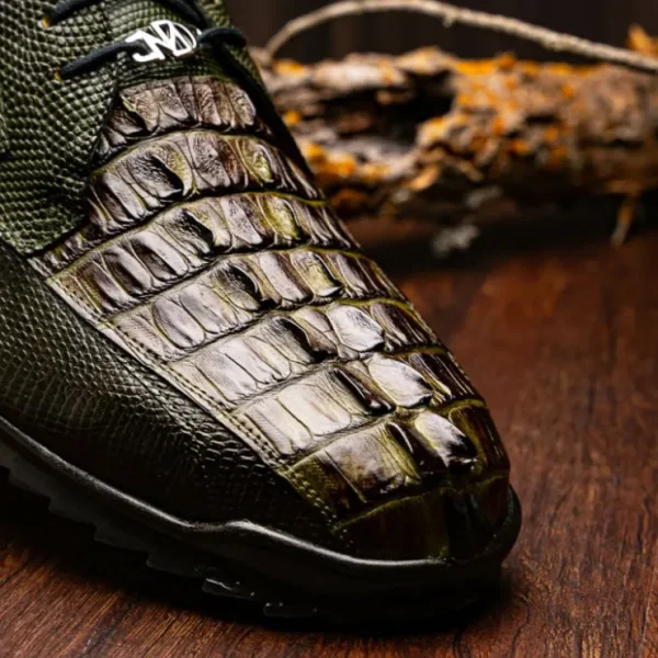 marco_di_milano_crater_ca_6-1.webp New Marco di Milano Crater Caiman Crocodile / Lizard Sneaker Rustic Olive RusticOlive