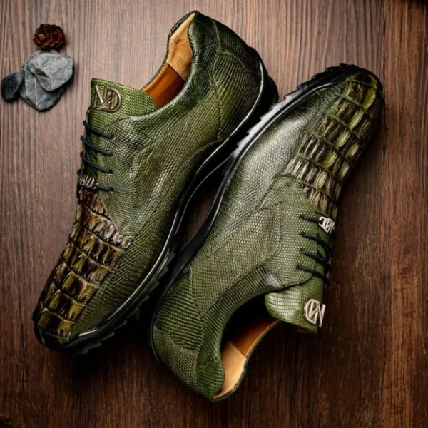 marco_di_milano_crater_ca_8-1.webp New Marco di Milano Crater Caiman Crocodile / Lizard Sneaker Rustic Olive RusticOlive