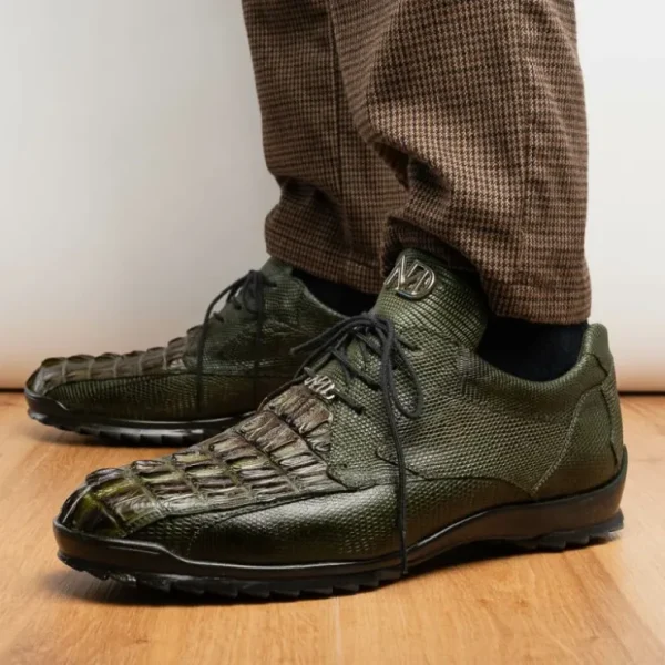 marco_di_milano_crater_ca_9-1.webp New Marco di Milano Crater Caiman Crocodile / Lizard Sneaker Rustic Olive RusticOlive
